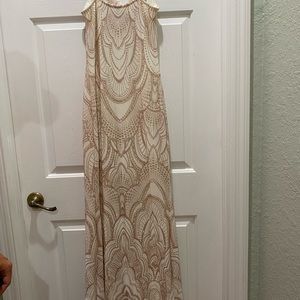 Size 5/6 white/rose gold prom dress